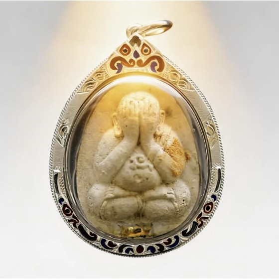 Authentic Thai Buddhist amulet, Luang Phor Koon's Monopoly Seven Dragons version.
